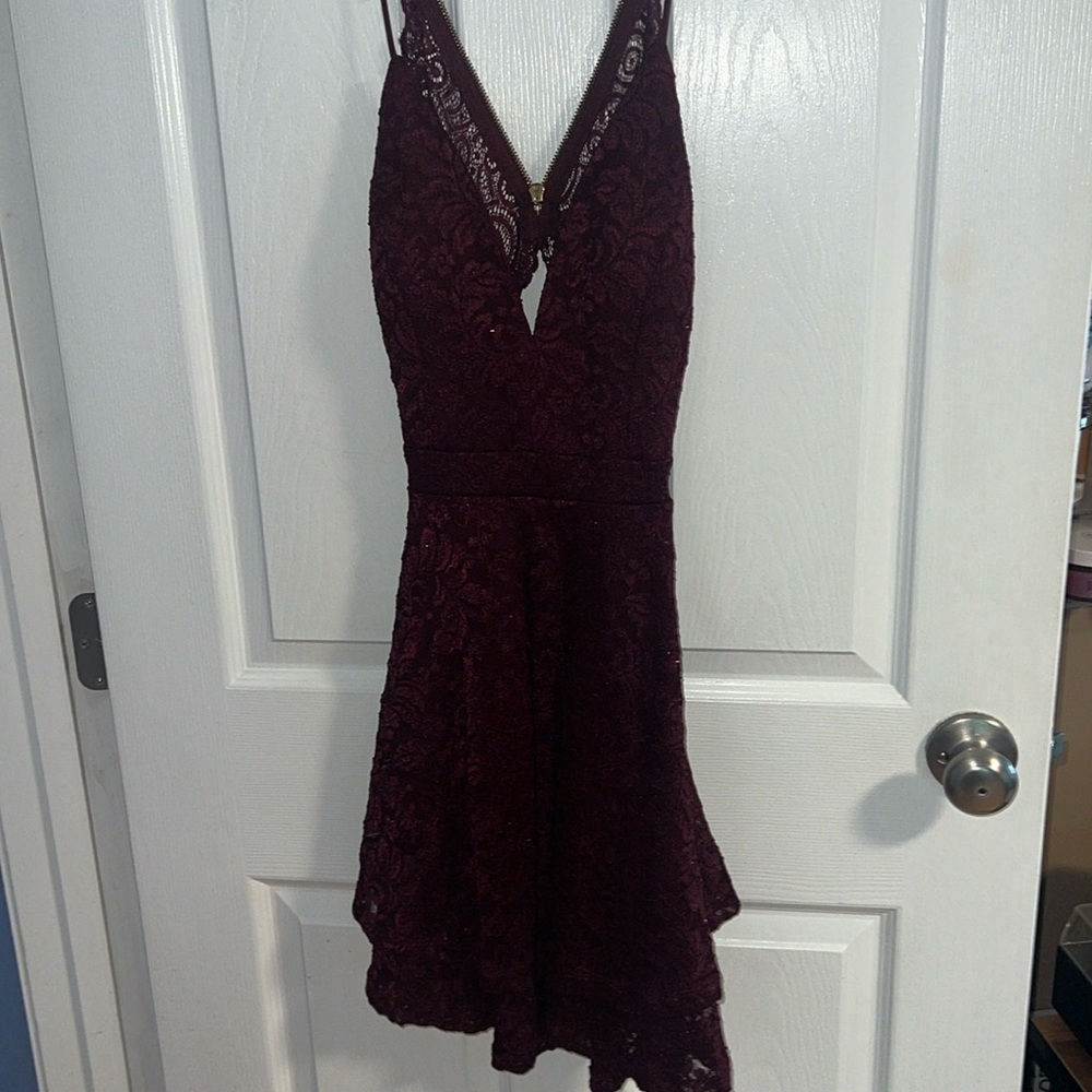 Burgundy red homecoming, prom, event, night out dress